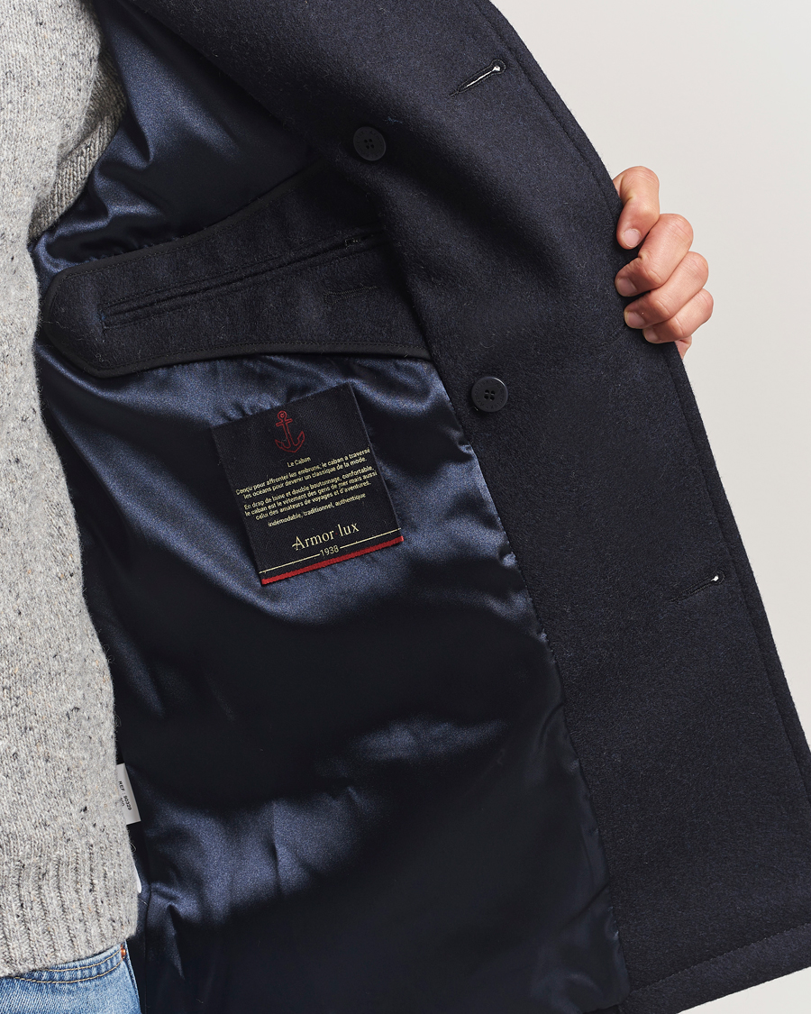 Heren | Jassen | Armor-lux | Kermor Wool Peacoat Navy