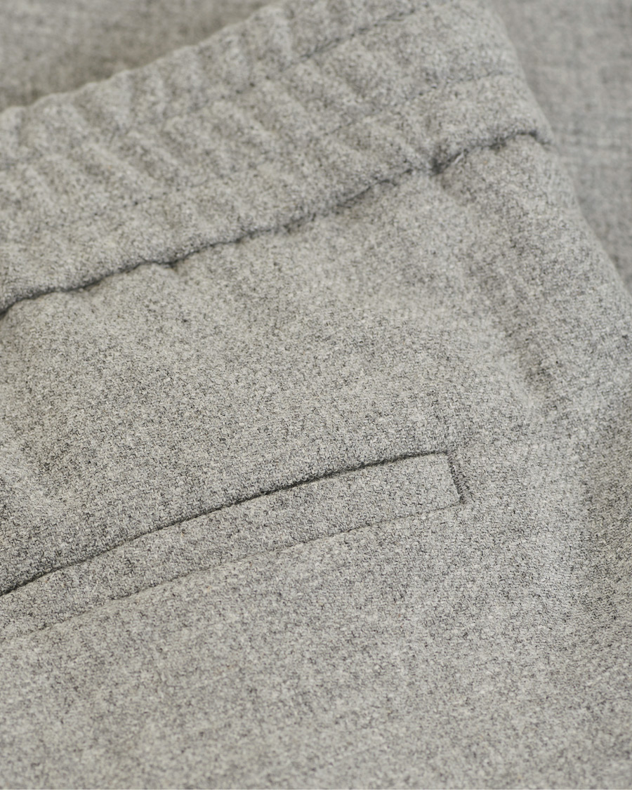 Heren | Broeken | Filippa K | Terry Flannel Cropt Turn Up Trousers Warm Grey Mel