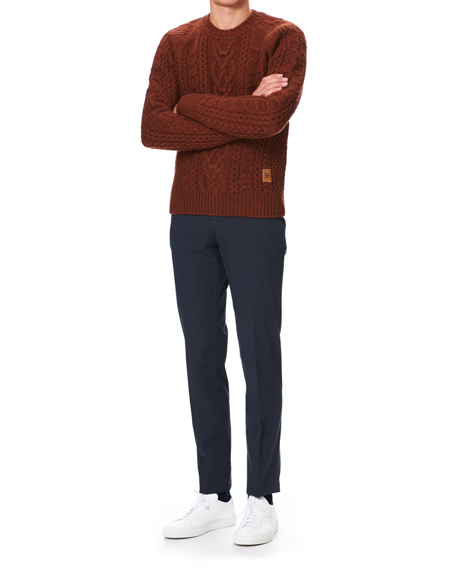 Heren | Truien | Bally | Aran Cable Knit Sweater Dark Orange