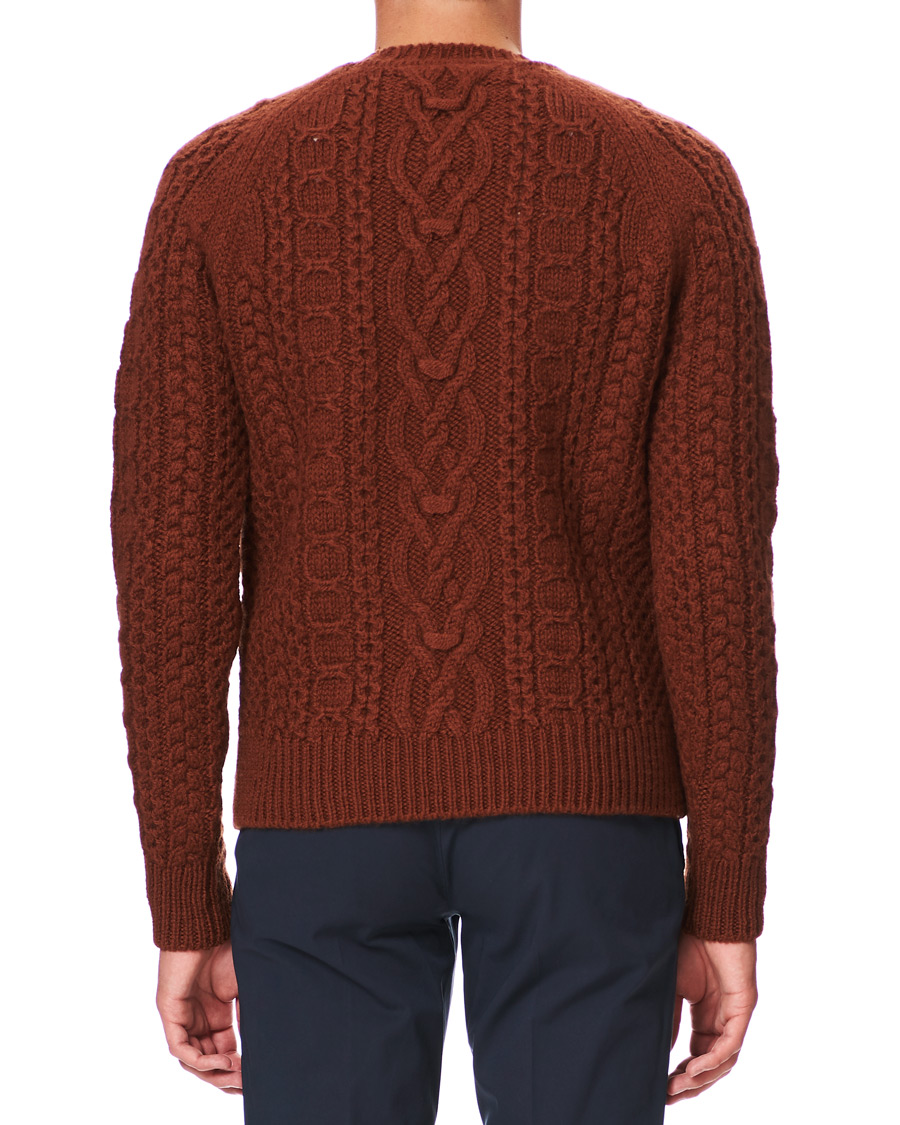 Heren | Truien | Bally | Aran Cable Knit Sweater Dark Orange