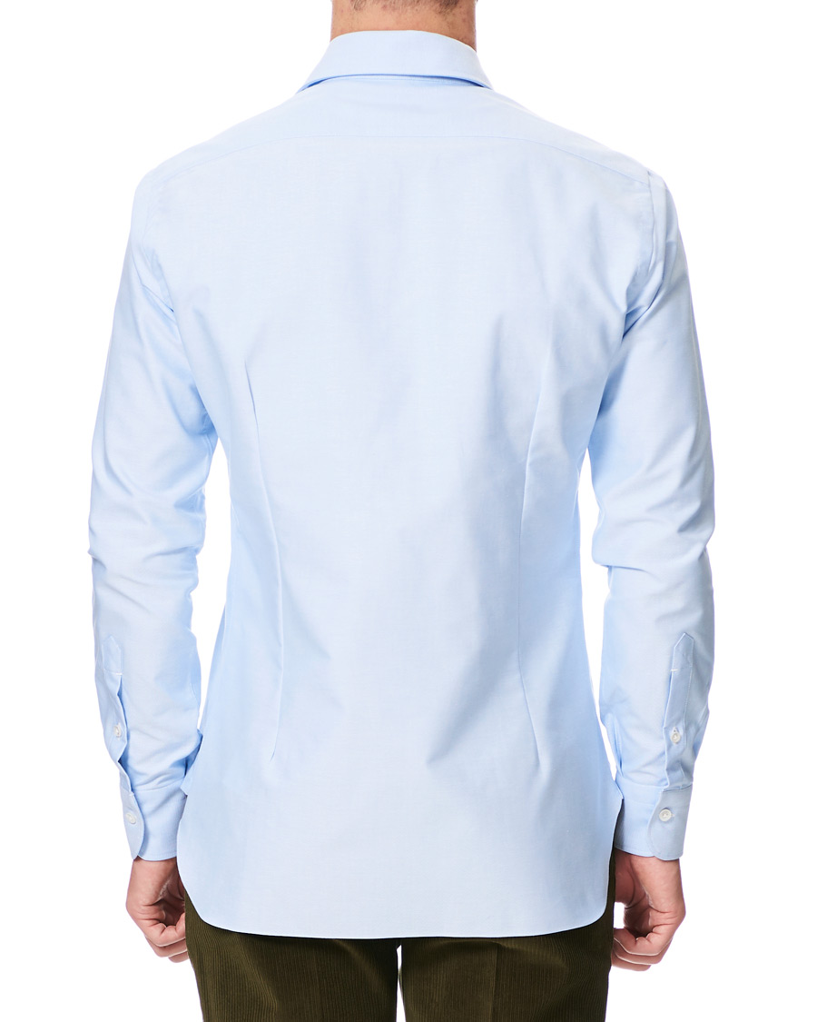 Heren | Overhemden | Barba Napoli | Culto Slim Fit Washed Oxford Shirt Light Blue