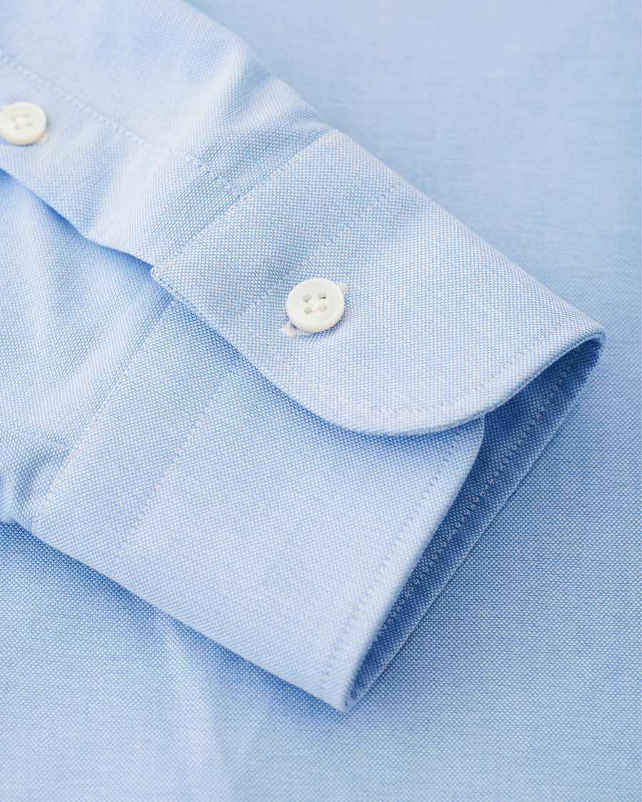 Heren | Overhemden | Barba Napoli | Culto Slim Fit Washed Oxford Shirt Light Blue
