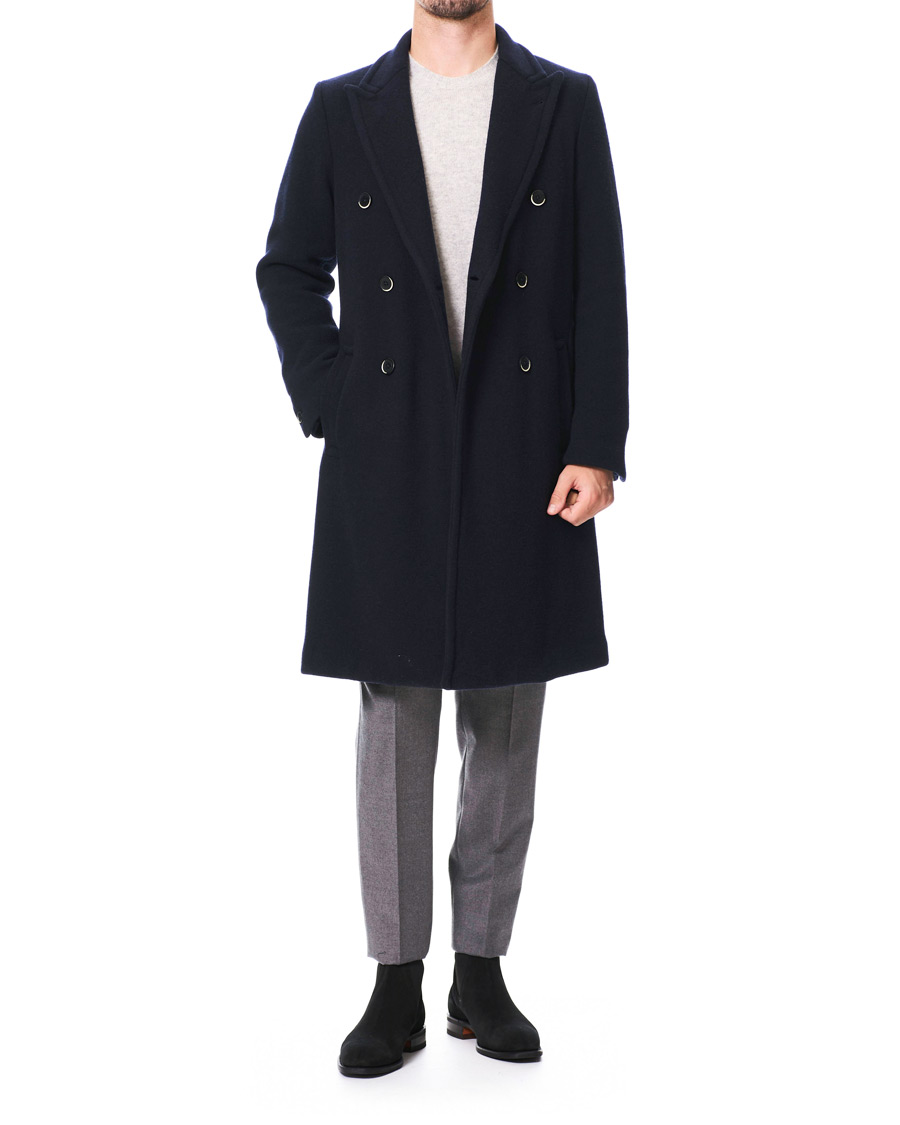 Heren | Jassen | Barena | Soft Double Breasted Wool Coat Navy