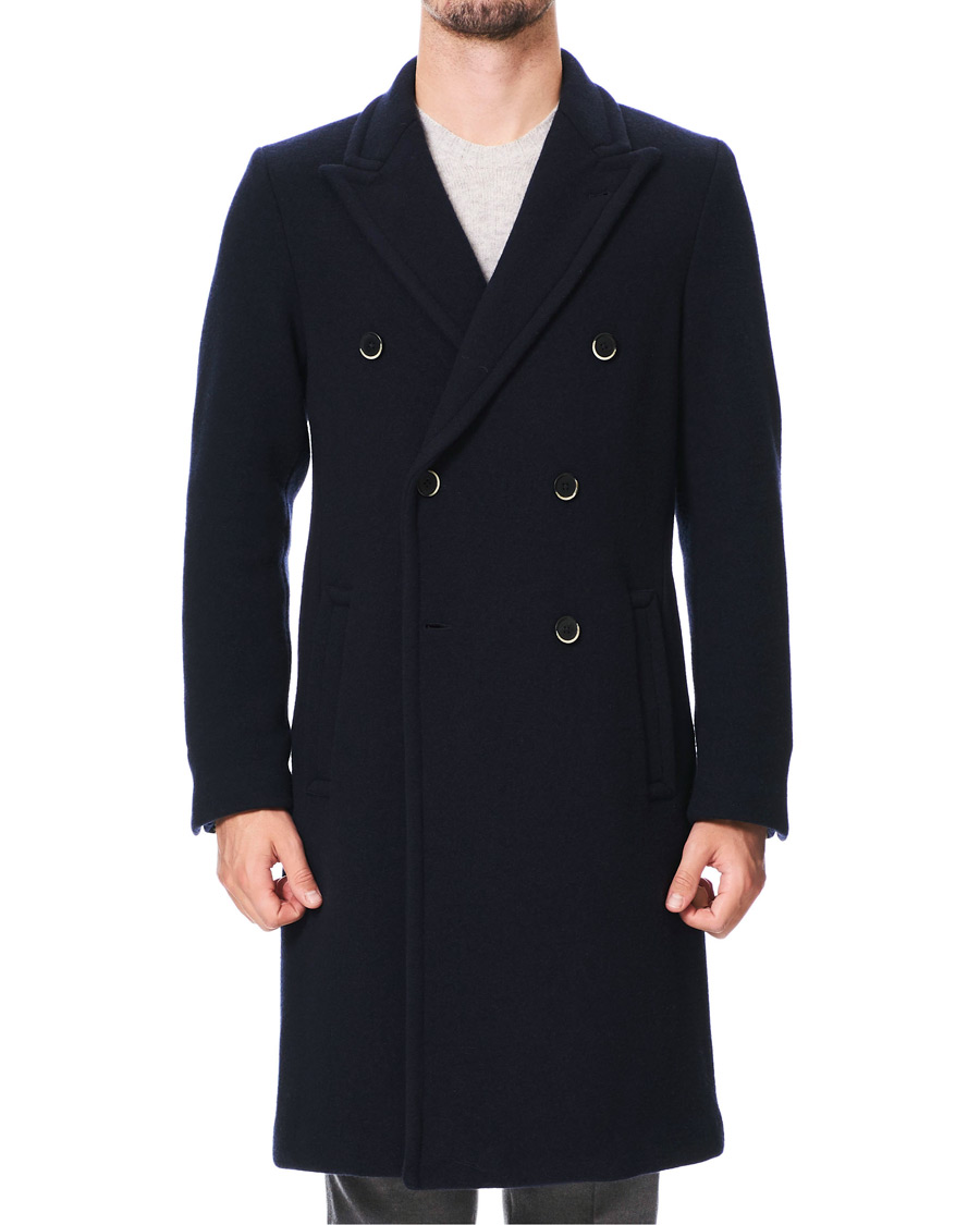Heren | Jassen | Barena | Soft Double Breasted Wool Coat Navy