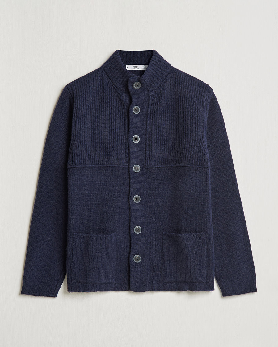 Heren | Truien | Inis Meáin | Heavy Wool Cardigan Navy