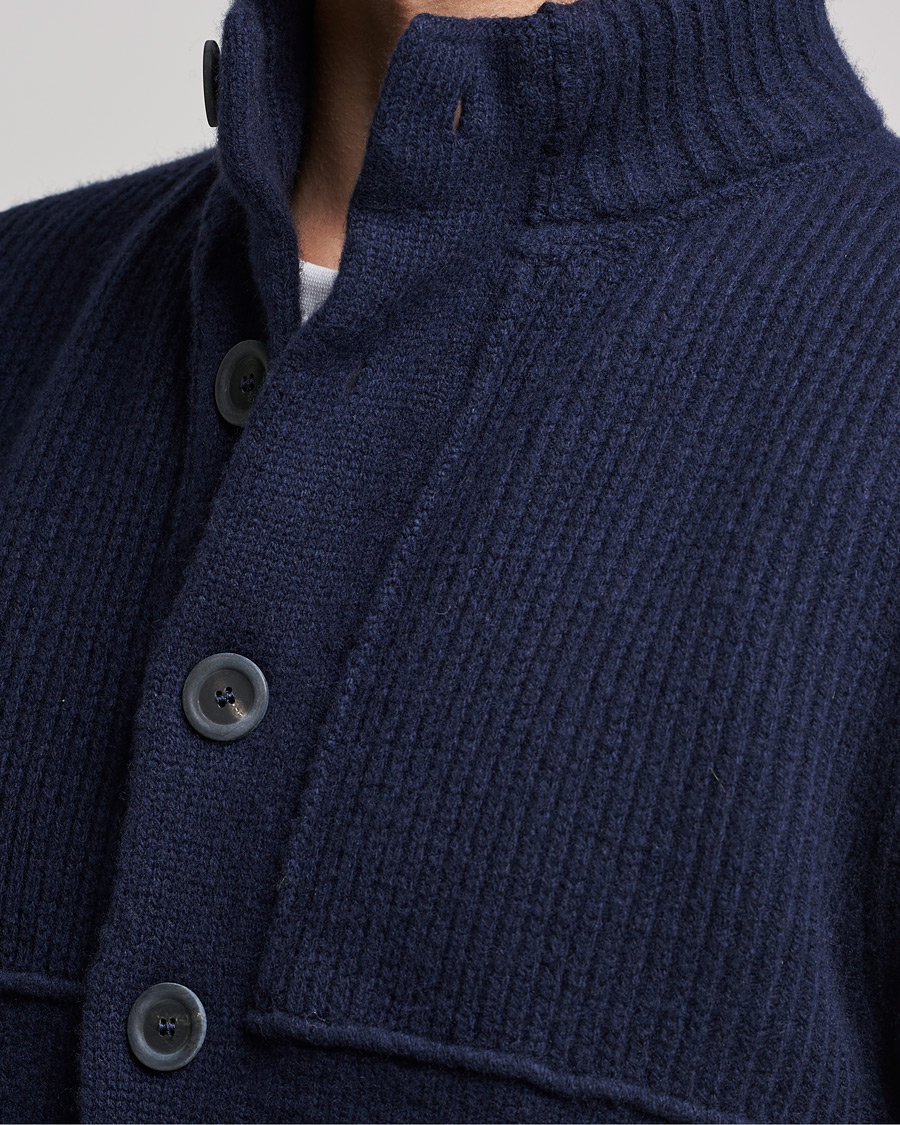 Heren | Truien | Inis Meáin | Heavy Wool Cardigan Navy