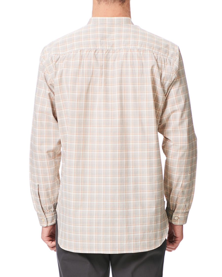 Heren | Overhemden | Camoshita | Mandarin Collar Cotton Shirt Beige Check