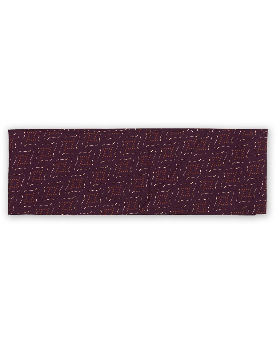 Heren | Camoshita Vintage Print Silk Scarf Burgundy | Camoshita | Vintage Print Silk Scarf Burgundy