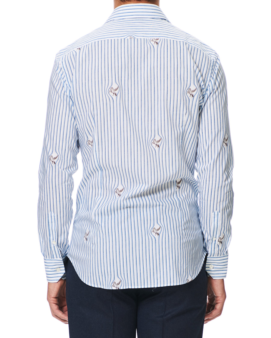 Heren | Overhemden | Etro | Mercurio Pegasus Stripe Shirt White/Blue