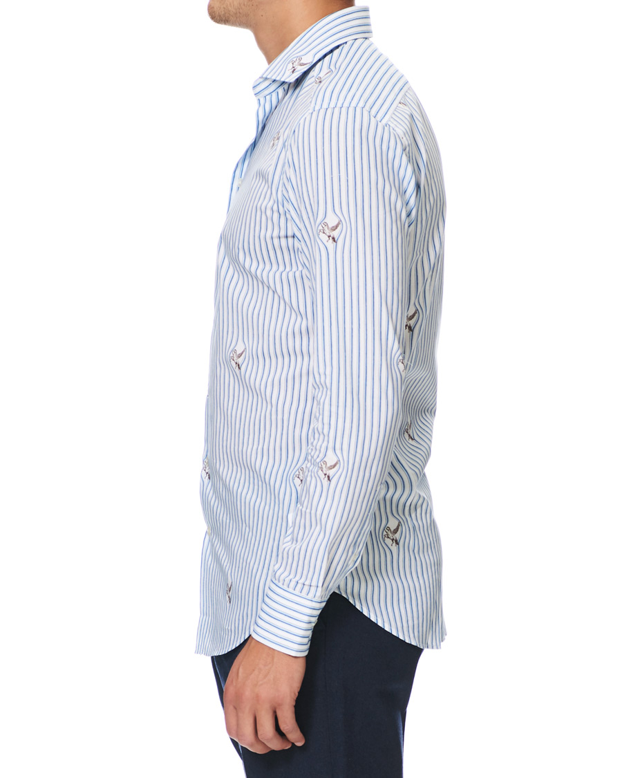 Heren | Overhemden | Etro | Mercurio Pegasus Stripe Shirt White/Blue