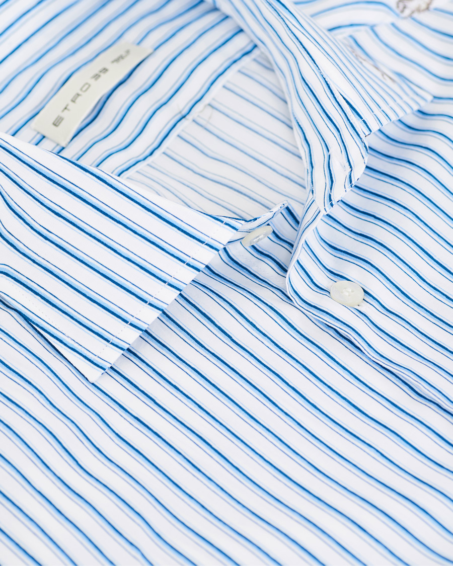 Heren | Overhemden | Etro | Mercurio Pegasus Stripe Shirt White/Blue