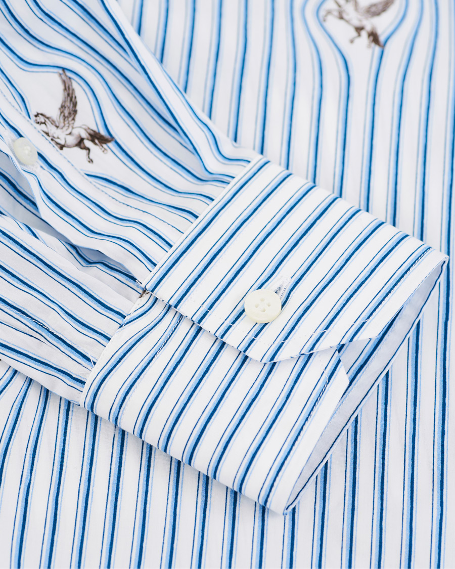 Heren | Overhemden | Etro | Mercurio Pegasus Stripe Shirt White/Blue
