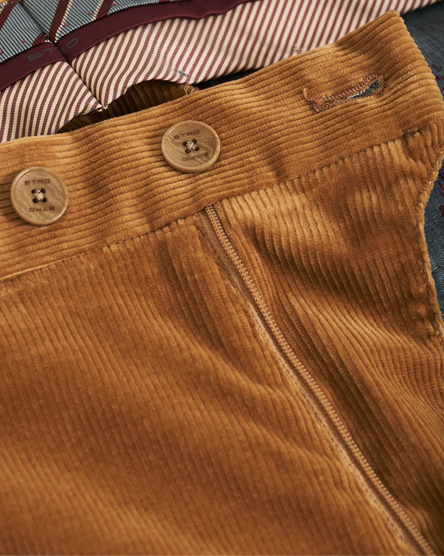 Heren | Broeken | Etro | Pleated Corduroy Trousers Khaki