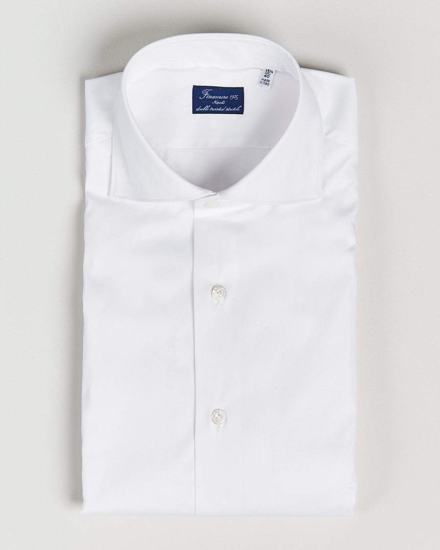 Heren | Zakelijke overhemden | Finamore Napoli | Milano Slim Fit Stretch Shirt White