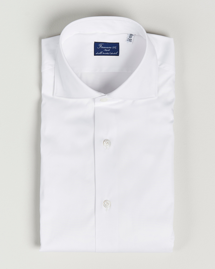 Heren | Overhemden | Finamore Napoli | Milano Slim Fit Stretch Shirt White