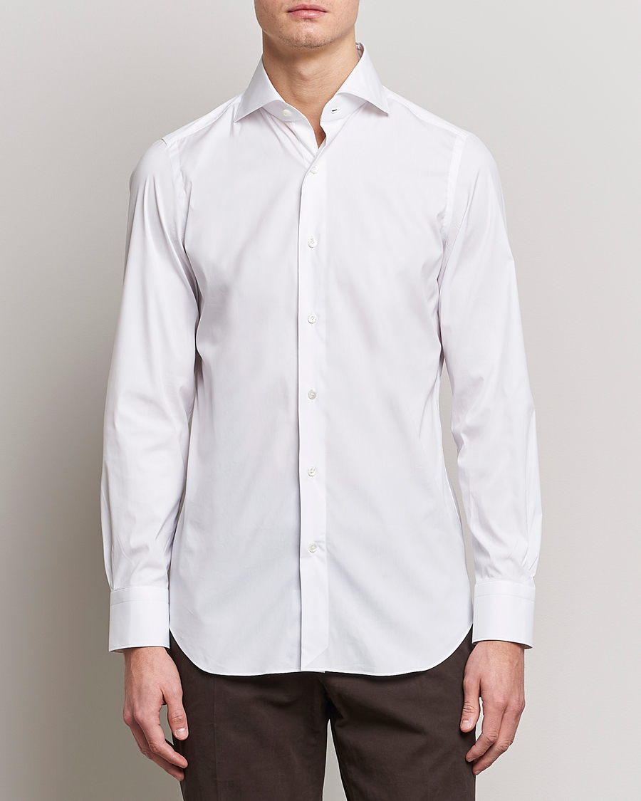 Heren | Overhemden | Finamore Napoli | Milano Slim Fit Stretch Shirt White