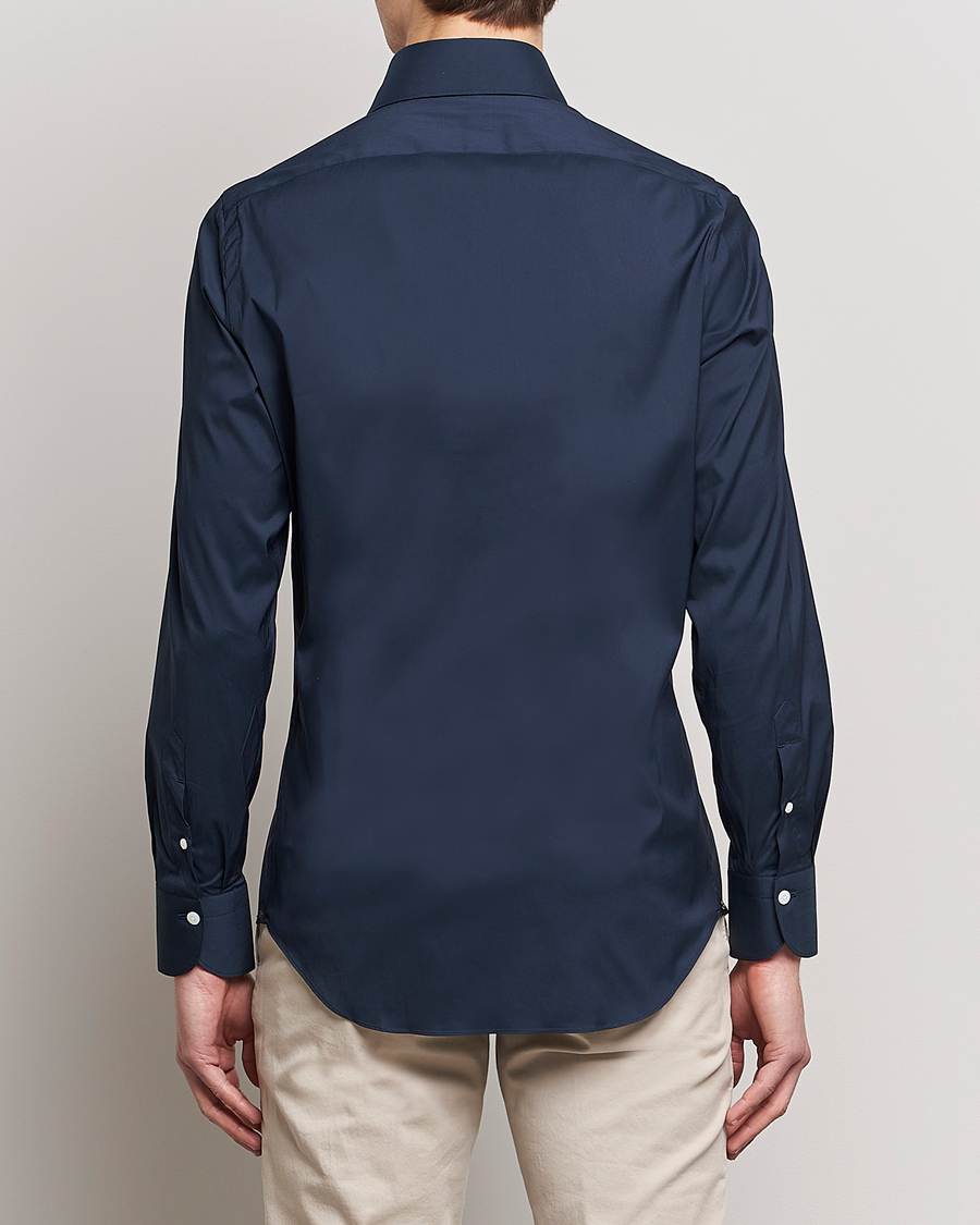 Heren | Overhemden | Finamore Napoli | Milano Slim Fit Stretch Shirt Navy