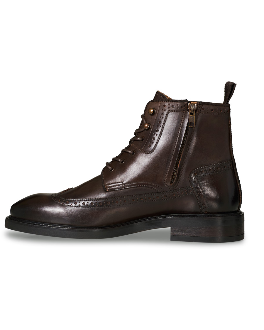 Heren | GANT Flairville Zip High Lace Boot Dark Brown Calf | GANT | Flairville Zip High Lace Boot Dark Brown Calf