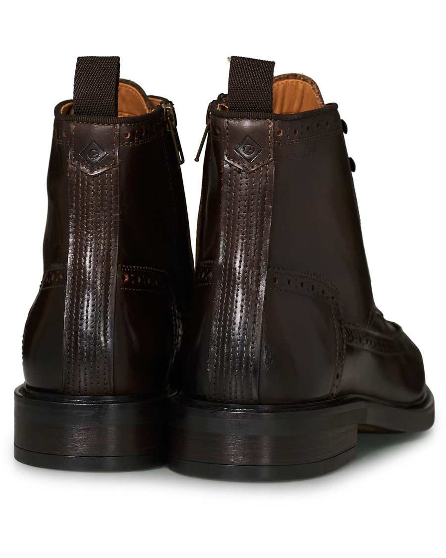 Heren | GANT Flairville Zip High Lace Boot Dark Brown Calf | GANT | Flairville Zip High Lace Boot Dark Brown Calf