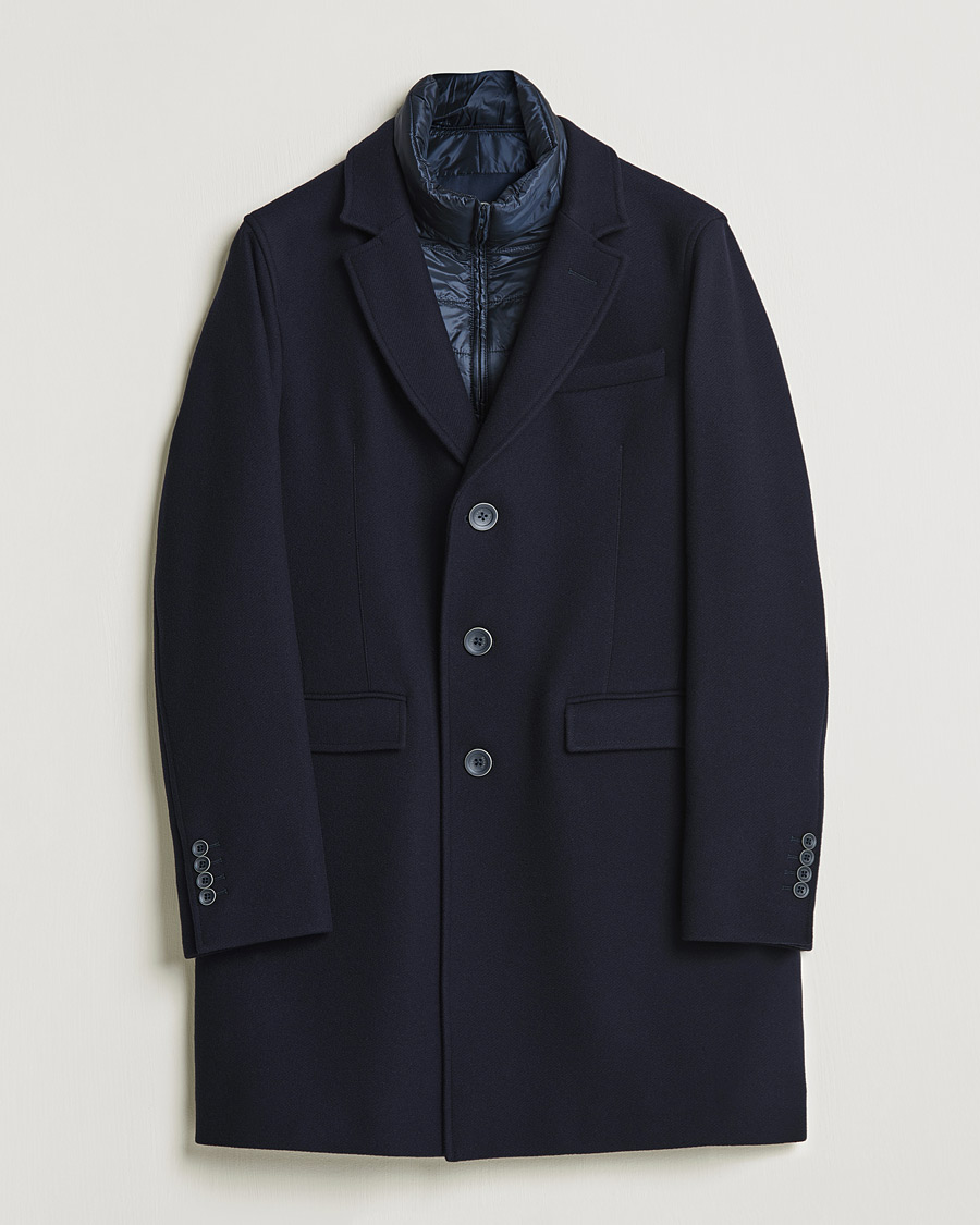 Heren | Jassen | Herno | Wool Zip Coat Navy