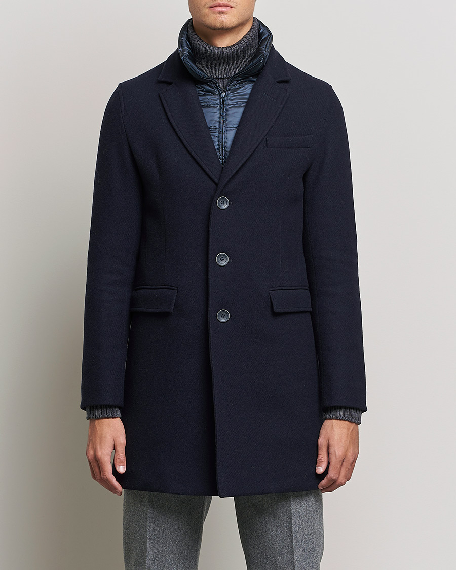 Heren | Jassen | Herno | Wool Zip Coat Navy