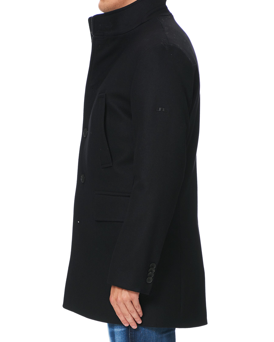 Heren | Jassen | J.Lindeberg | Kali Wool Stand Up Collar Coat Black