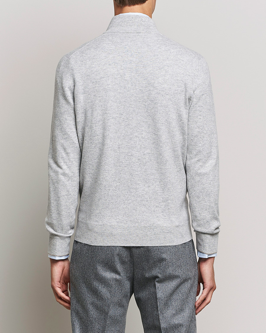 Heren | Truien | Brunello Cucinelli | 2 Ply Cashmere Half Zip Light Grey