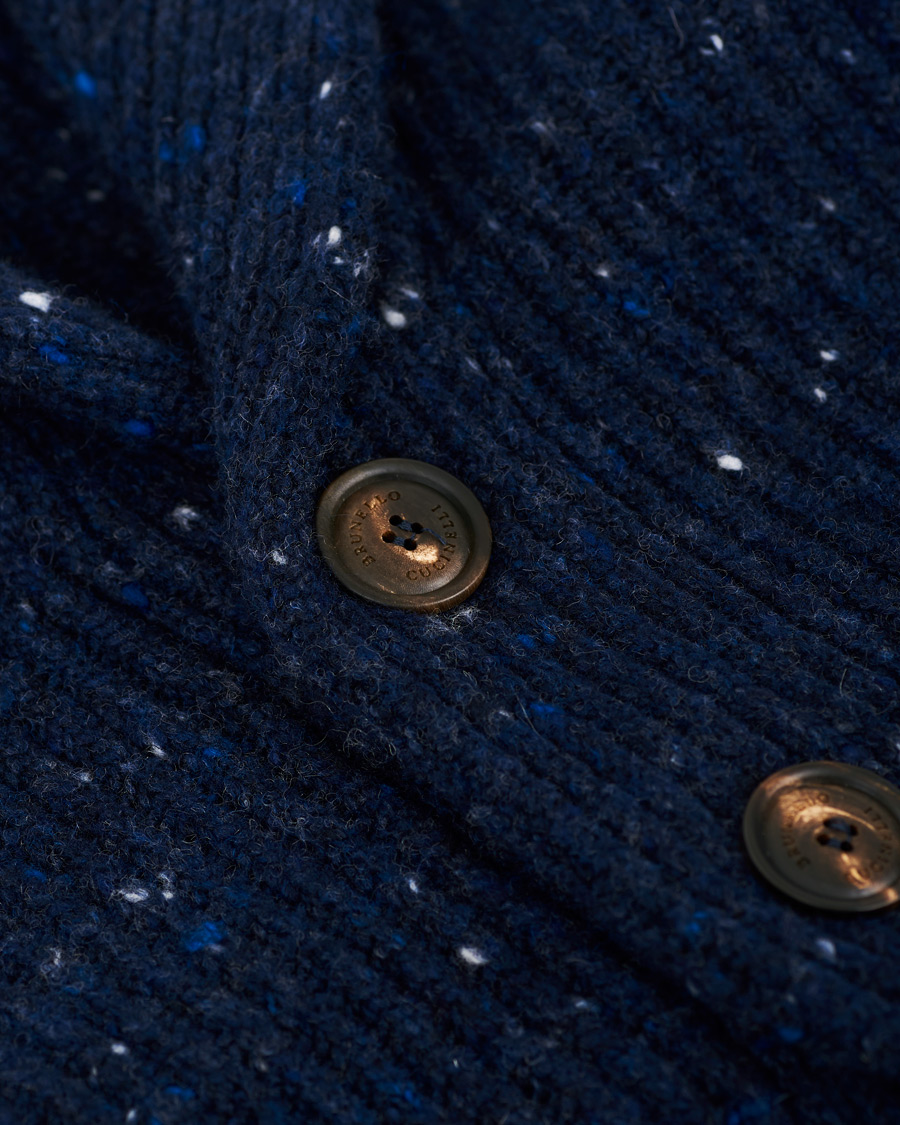 Heren | Truien | Brunello Cucinelli | Cashmere Blend Shawl Collar Cardigan Dark Blue