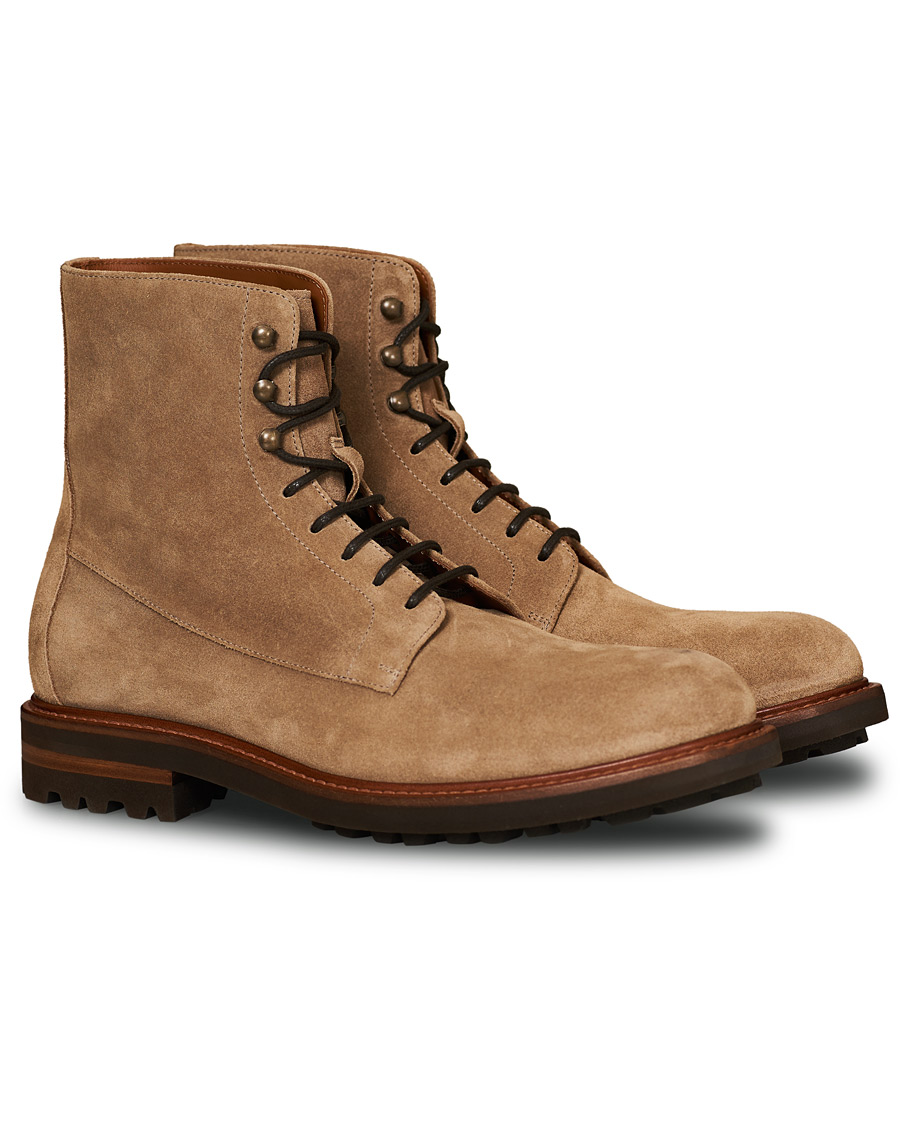 Heren | Brunello Cucinelli Plain Toe Leather Boot Sand Suede | Brunello Cucinelli | Plain Toe Leather Boot Sand Suede