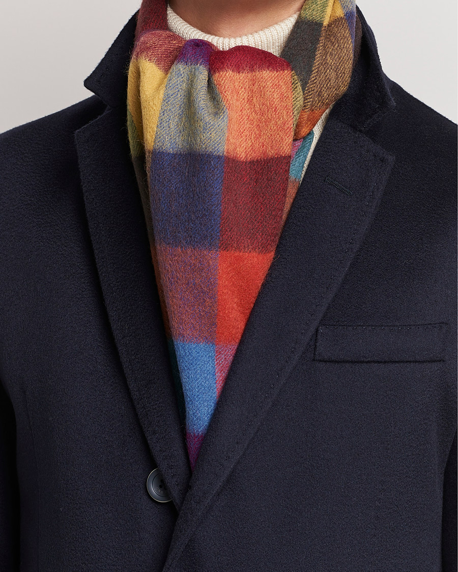 Heren | Amanda Christensen Wool Block Check Scarf Multi | Amanda Christensen | Wool Block Check Scarf Multi
