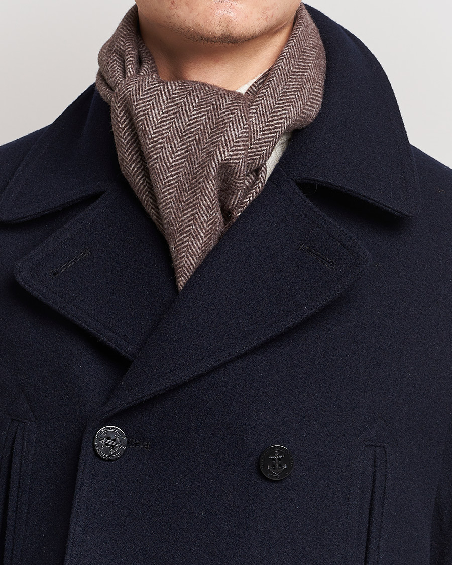 Heren | Amanda Christensen Merino Wool Herringbone Brown | Amanda Christensen | Merino Wool Herringbone Brown