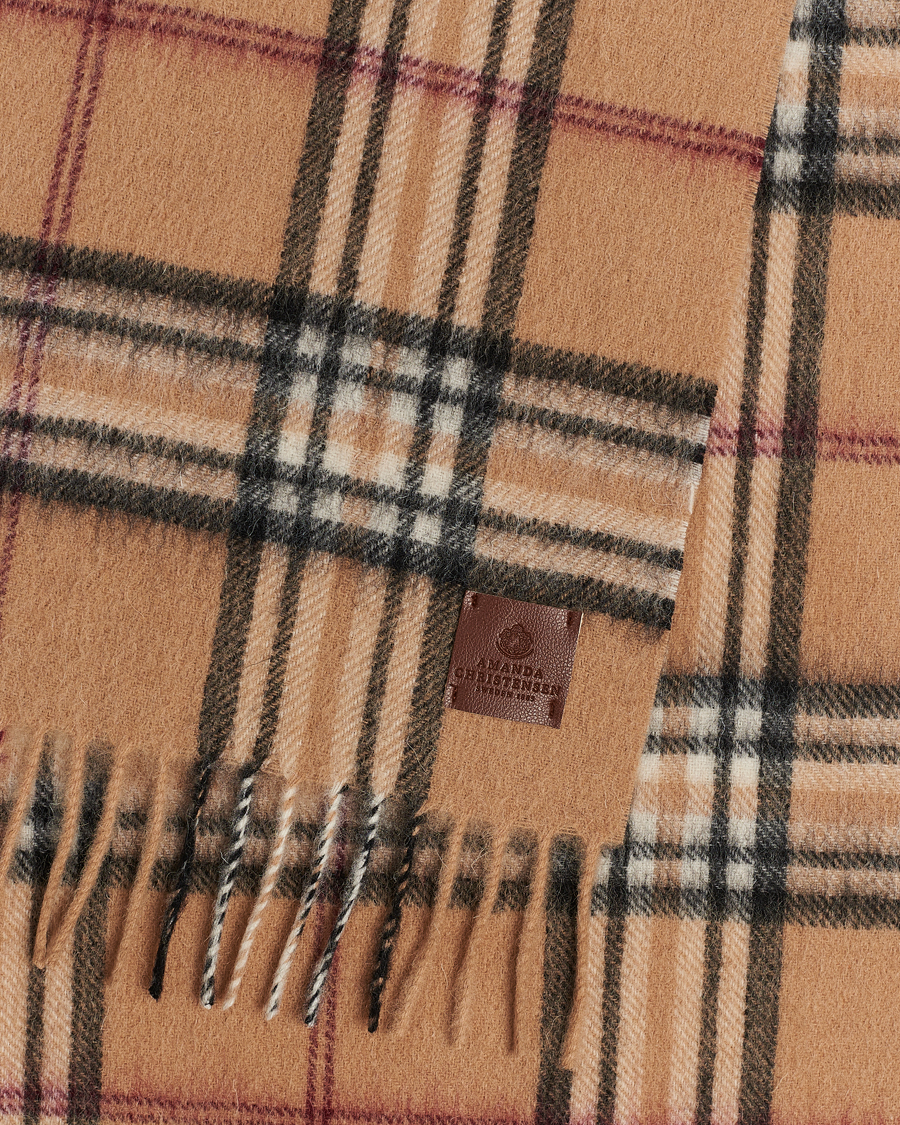 Heren | Amanda Christensen Wool Check Scarf Beige | Amanda Christensen | Wool Check Scarf Beige
