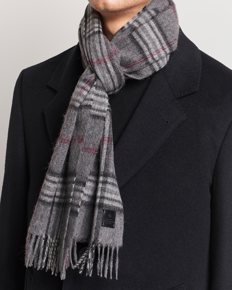 Heren |  | Amanda Christensen | Merino Wool Check Scarf Grey