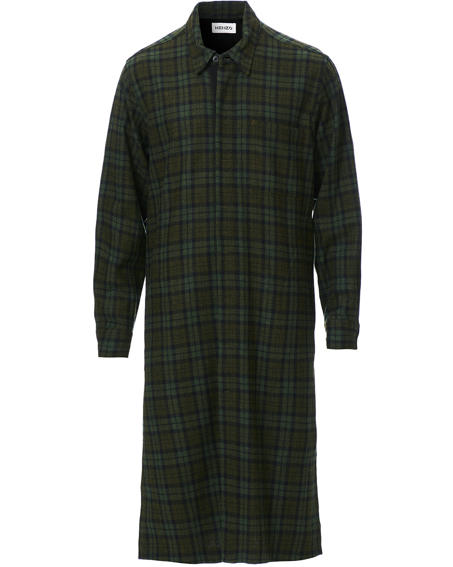 Heren | Jassen | KENZO | Wool Chech Flannel Coat Green