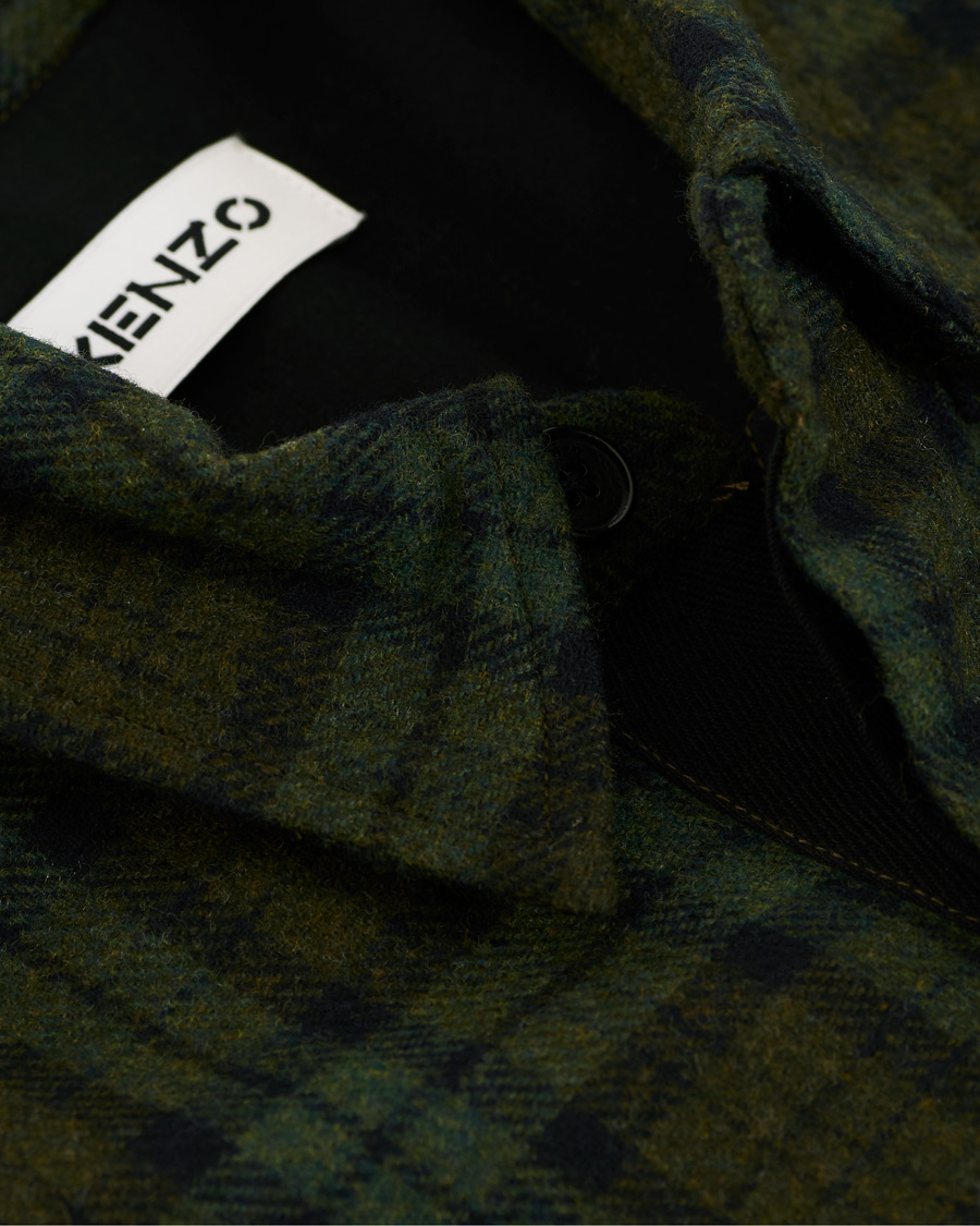 Heren | Jassen | KENZO | Wool Chech Flannel Coat Green