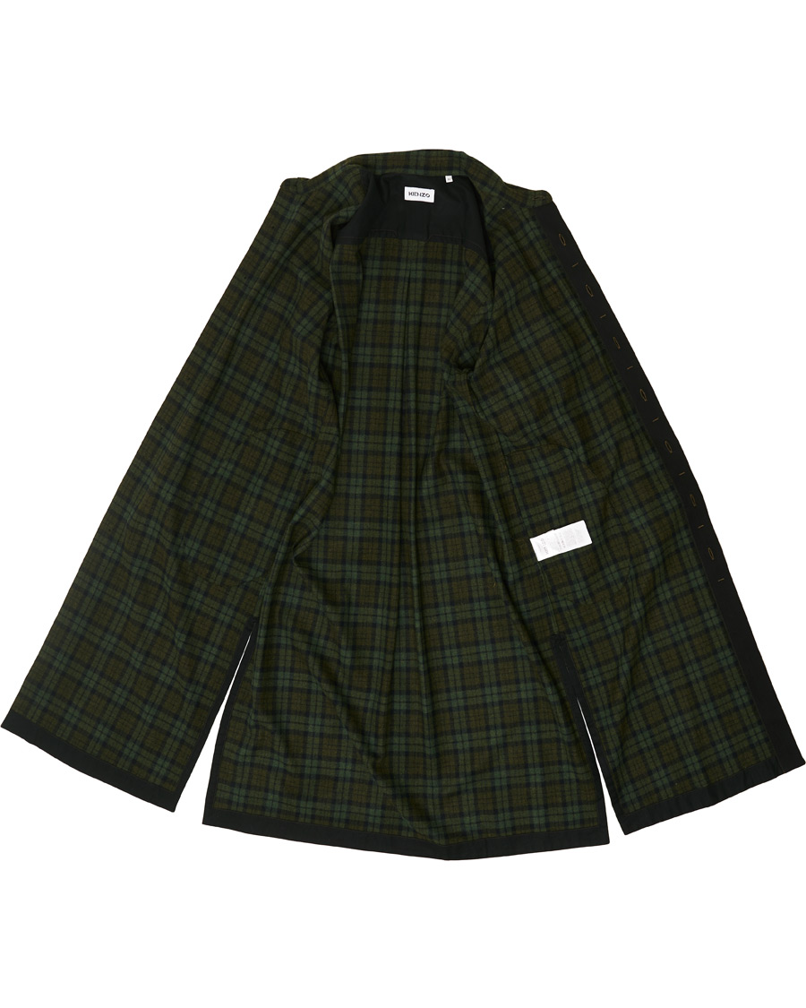 Heren | Jassen | KENZO | Wool Chech Flannel Coat Green