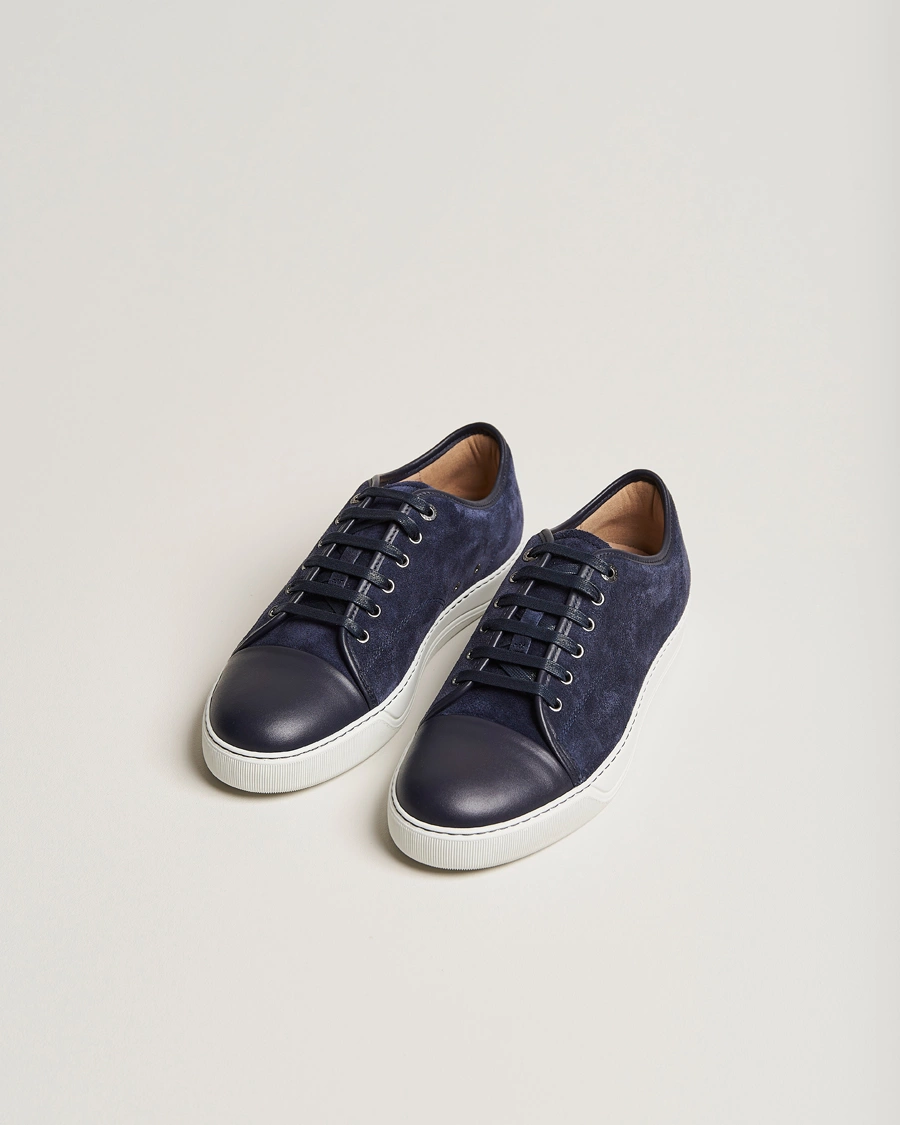 Heren |  | Lanvin | Nappa Cap Toe Sneaker Navy