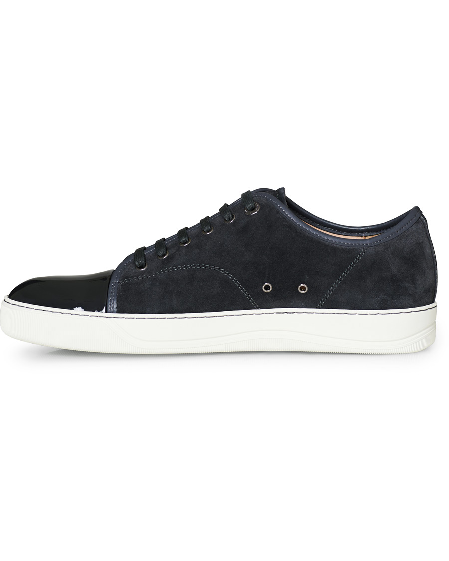 Heren | Lanvin Patent Captoe Sneaker Grey Suede | Lanvin | Patent Captoe Sneaker Grey Suede