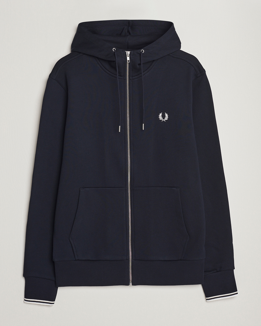 Heren | Truien | Fred Perry | Full Zip Hooded Sweatshirt Navy
