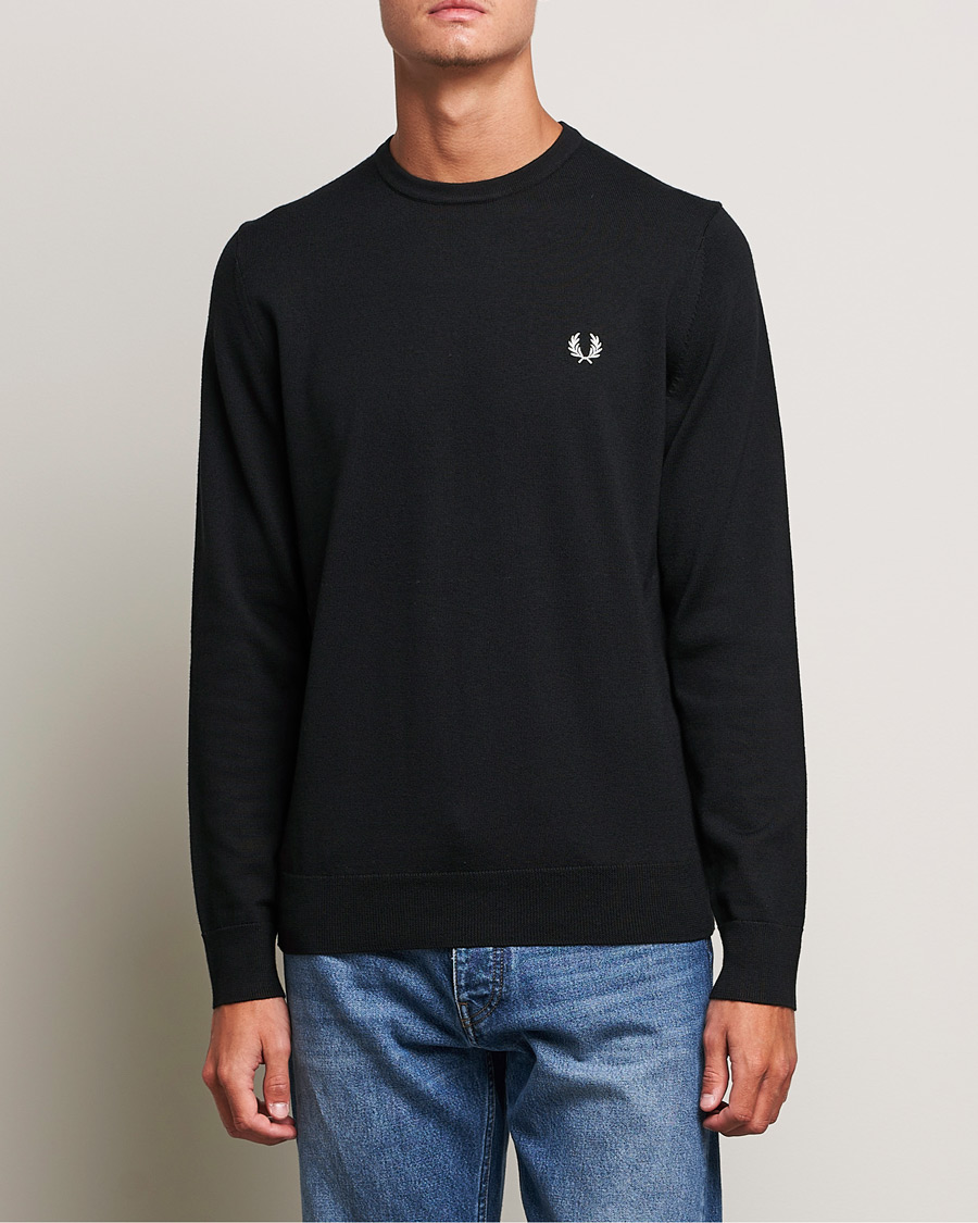 Heren | Truien | Fred Perry | Classic Crew Neck Jumper Black