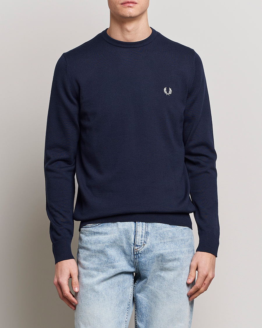 Heren | Kleding | Fred Perry | Classic Crew Neck Jumper Navy