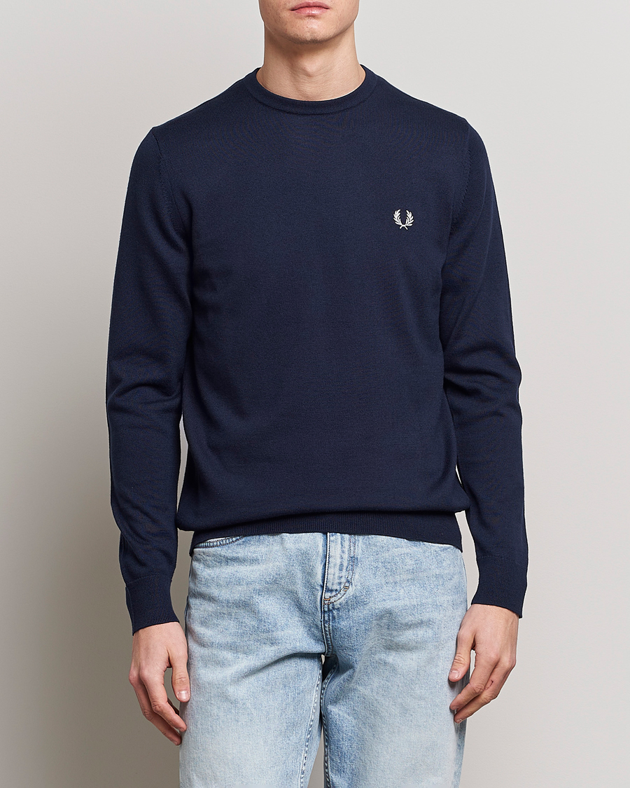 Heren | Afdelingen | Fred Perry | Classic Crew Neck Jumper Navy