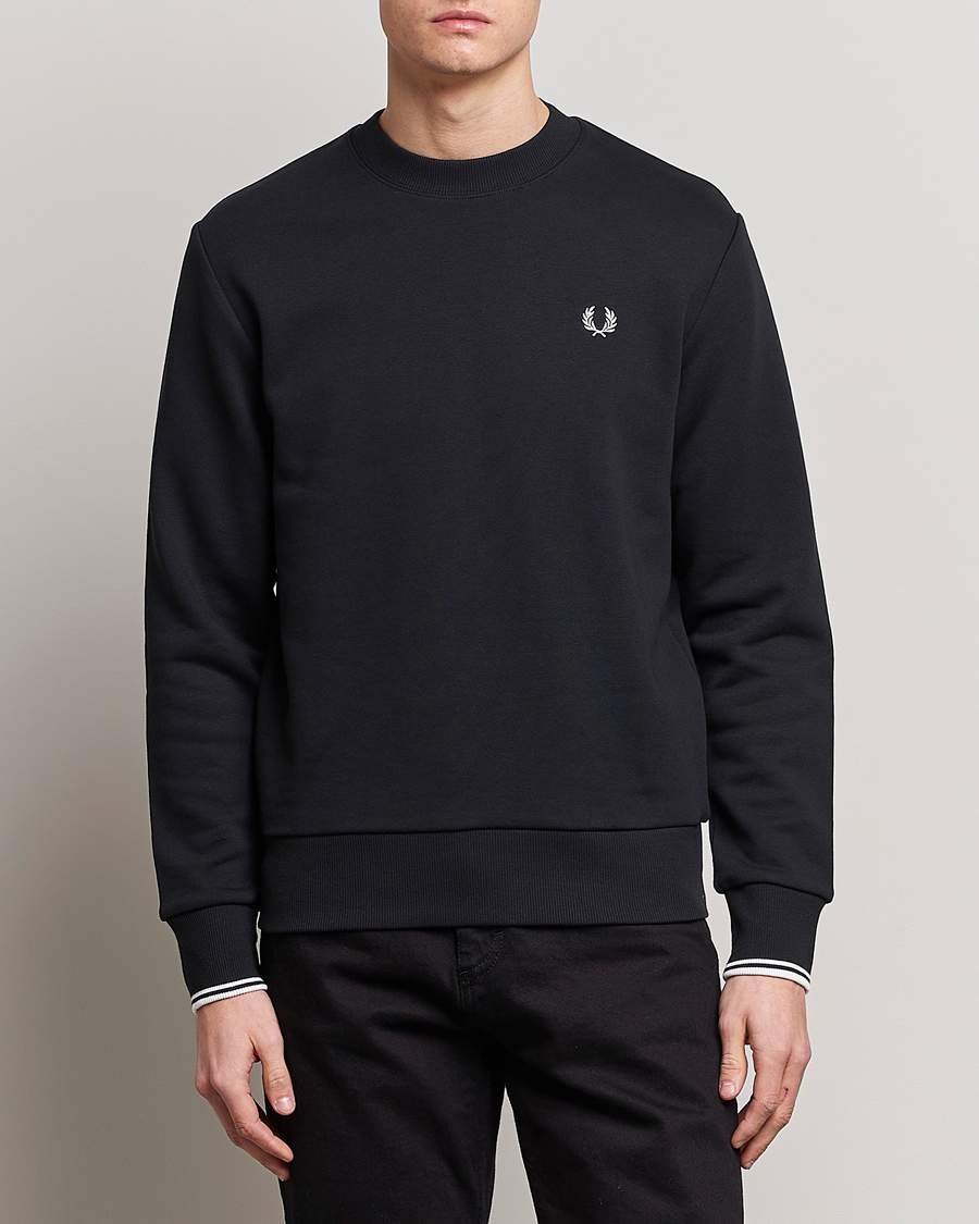 Men |  | Fred Perry | Crew Neck Sweatshirt Black