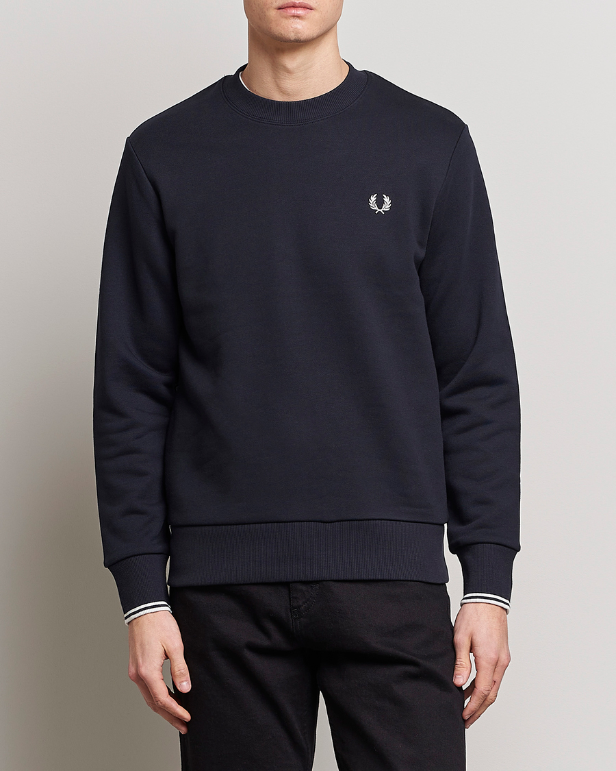 Heren | Fred Perry | Fred Perry | Crew Neck Sweatshirt Navy