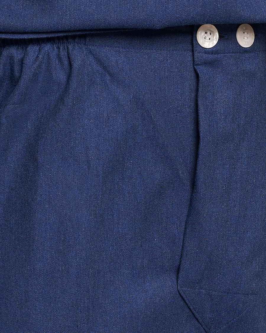 Heren | Pyjama's en gewaden | Derek Rose | Brushed Cotton Flanell Pyjama Set Navy