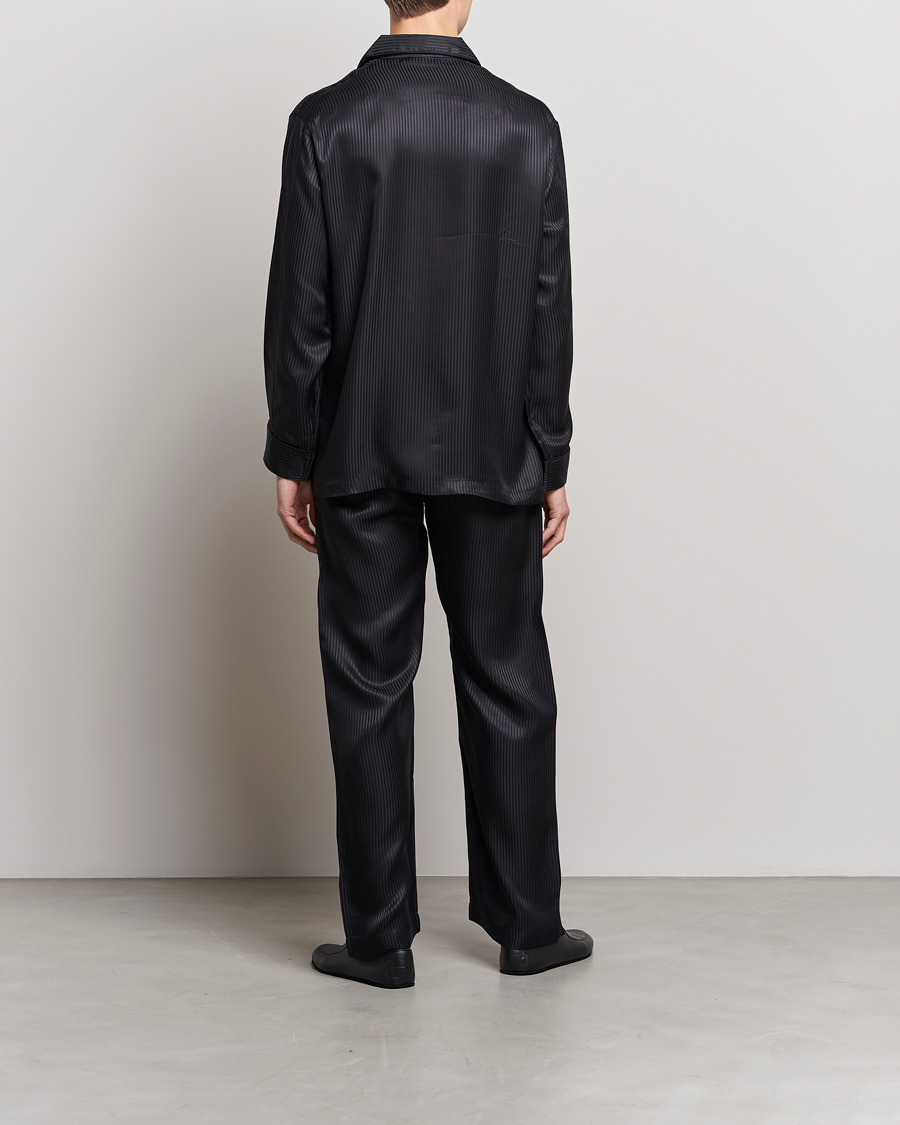 Heren | Pyjama's en gewaden | Derek Rose | Striped Silk Pyjama Set Black