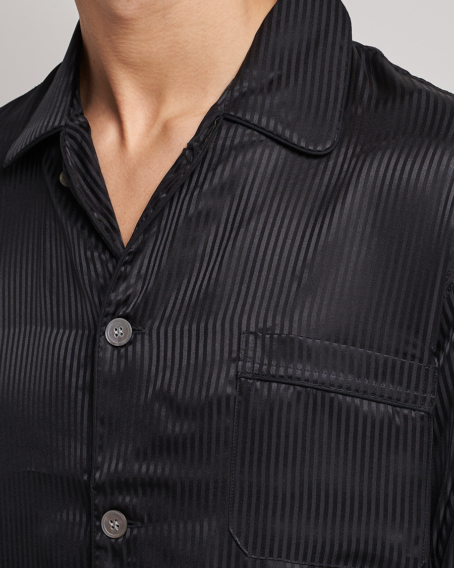 Heren | Pyjama's en gewaden | Derek Rose | Striped Silk Pyjama Set Black