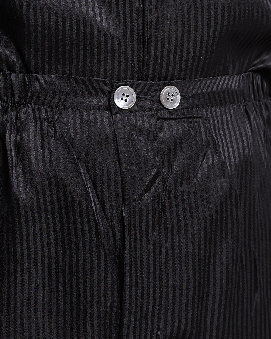 Heren | Pyjama's en gewaden | Derek Rose | Striped Silk Pyjama Set Black