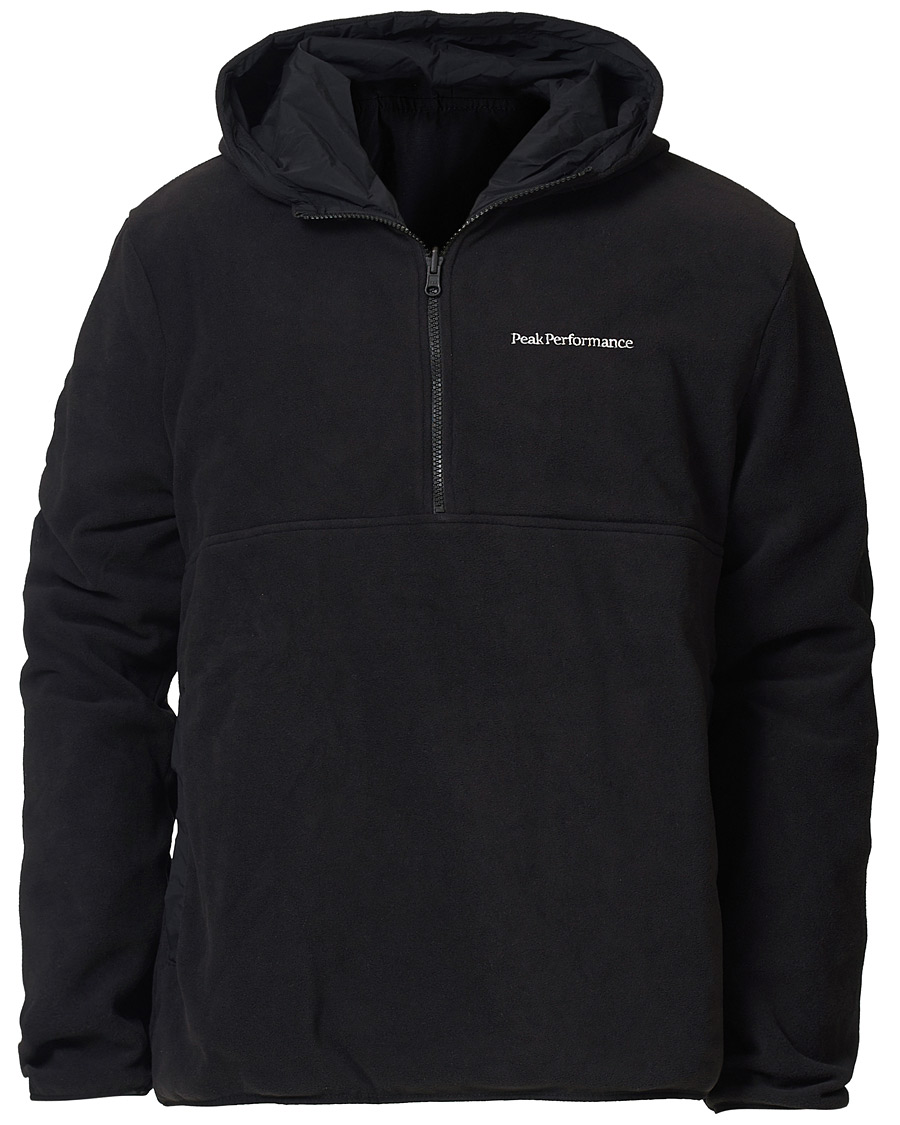 Heren | Truien | Peak Performance | Tech Soft Fleece Reversible Half Zip Hoodie Black