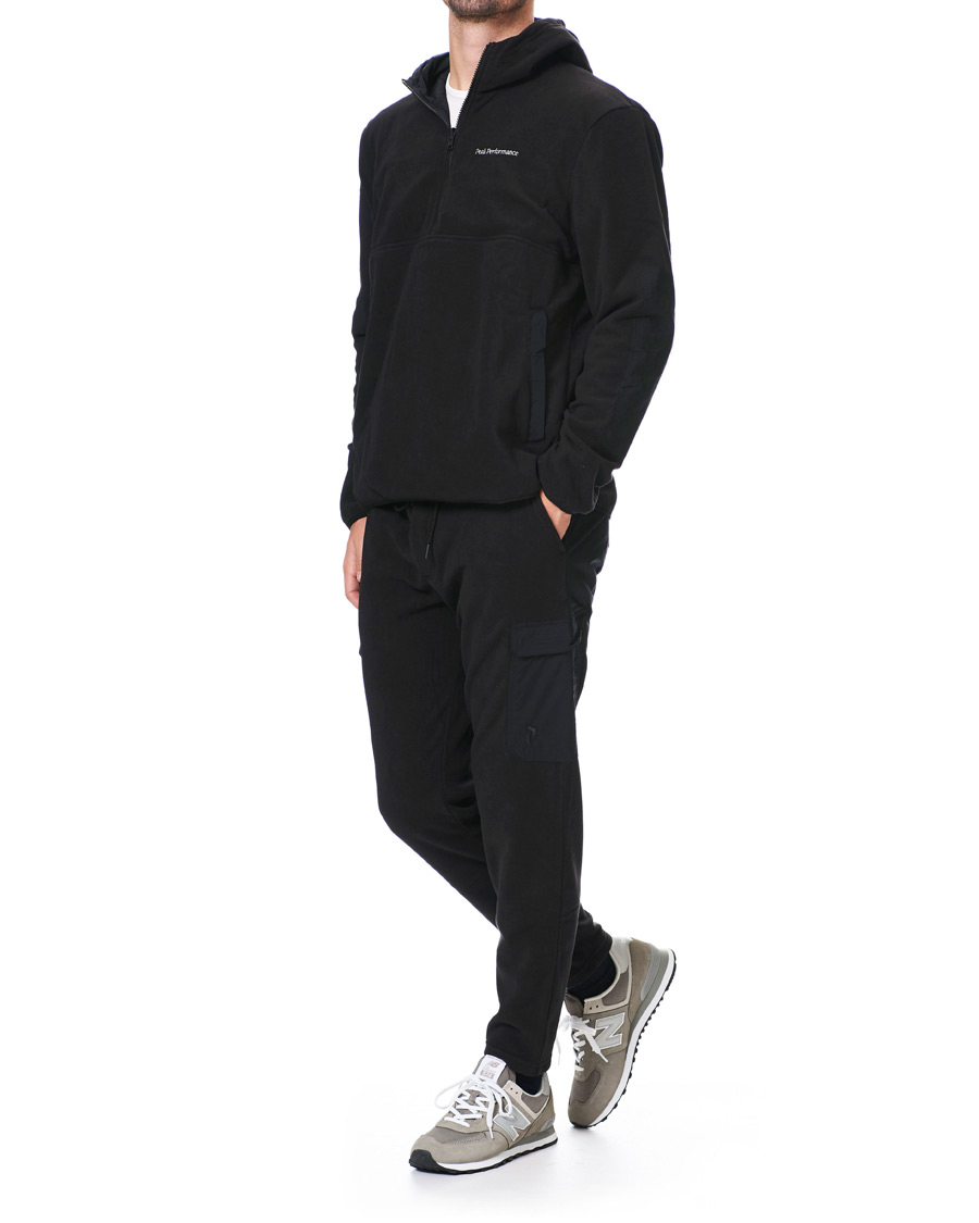 Heren | Truien | Peak Performance | Tech Soft Fleece Reversible Half Zip Hoodie Black